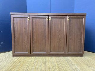 Lateral Cabinet 60”L x 16”W x 36”H  4 wooden doors Adjustable shelves Incomplete shelves In good condition