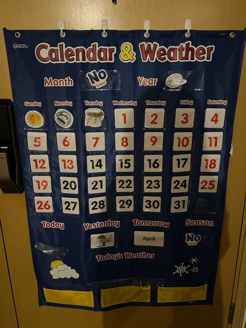 Learning Resources Calendar & Weather Pocket Chart, 興趣及遊戲, 玩具 & 遊戲類