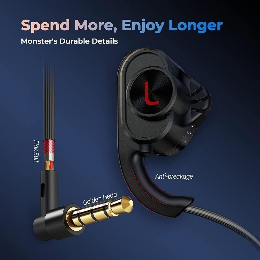Linklike 3.5mm Earbuds Wired, Quad Drivers inEar Headphones HiFi
