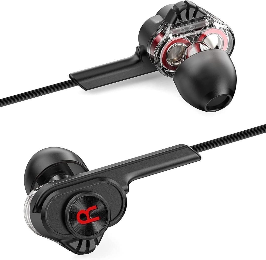 Linklike 3.5mm Earbuds Wired Quad Drivers in Ear Headphones Hi Fi