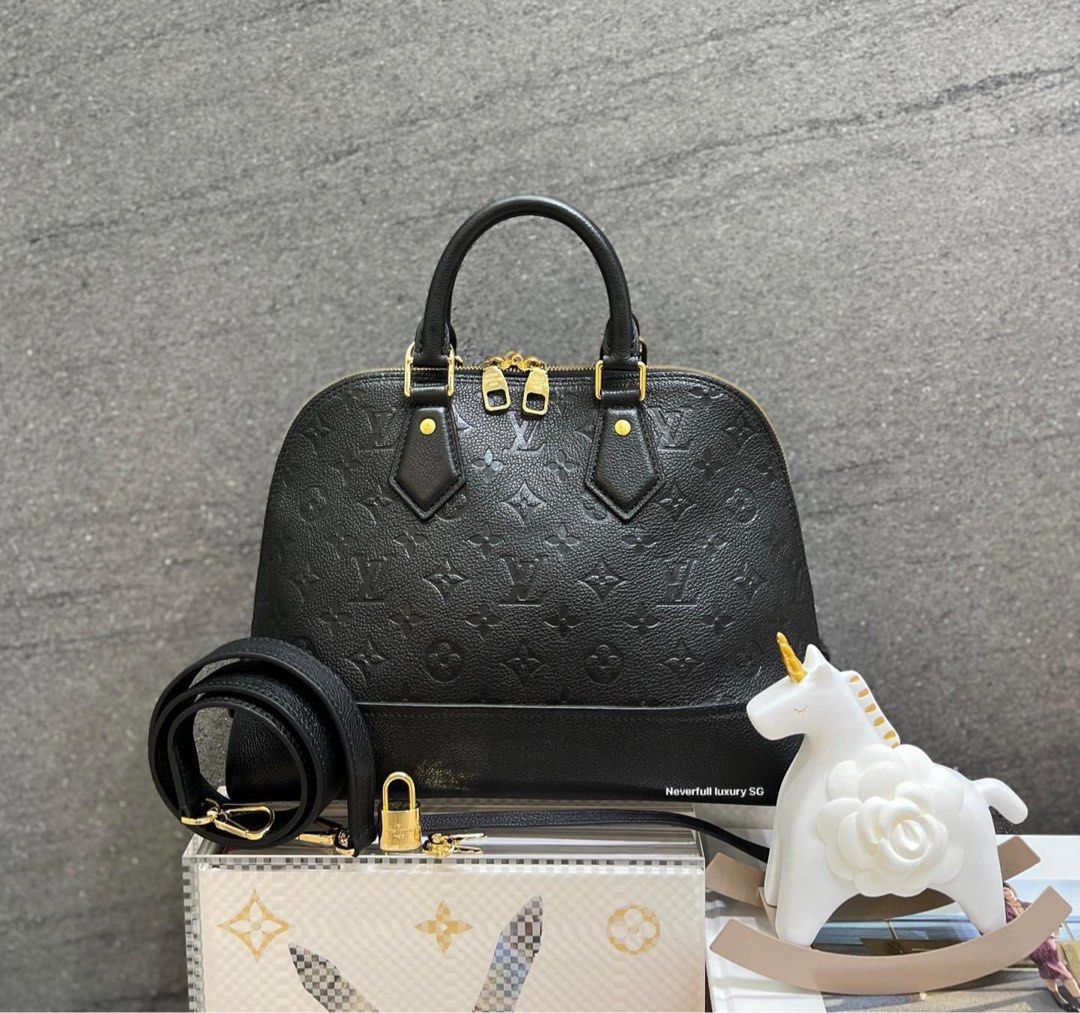 Authentic Louis Vuitton Empreinte Neo Alma PM Creme Handbag