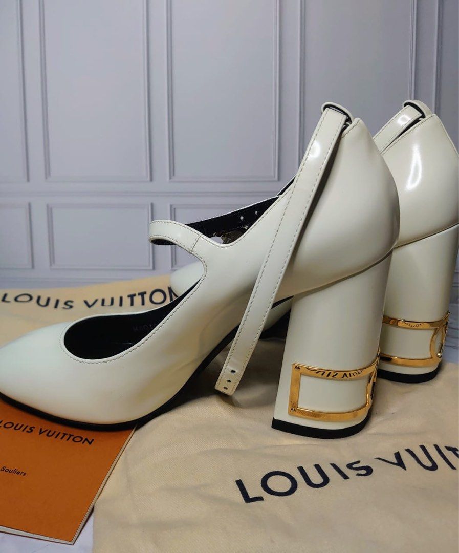 Louis Vuitton White Leather Bliss Multistrap Pumps Size 36.5