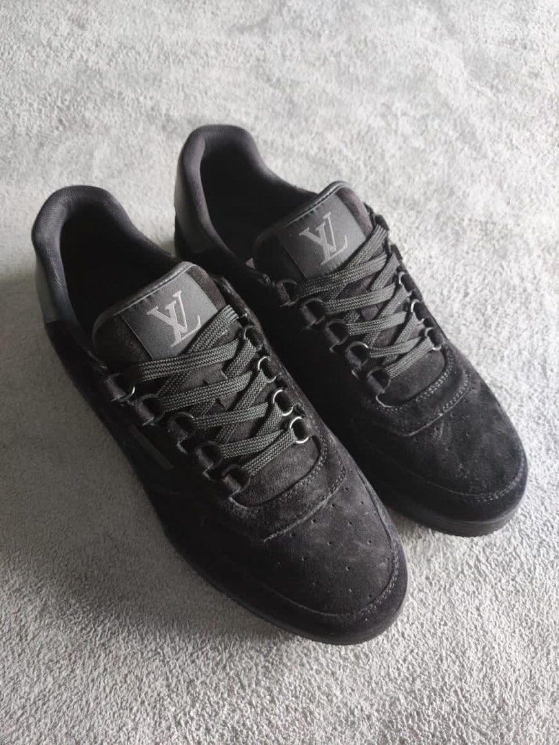 Jual LV Trainer Sneakers Black White Premium Original