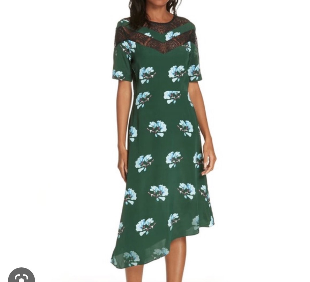 Maje green floral dress sale