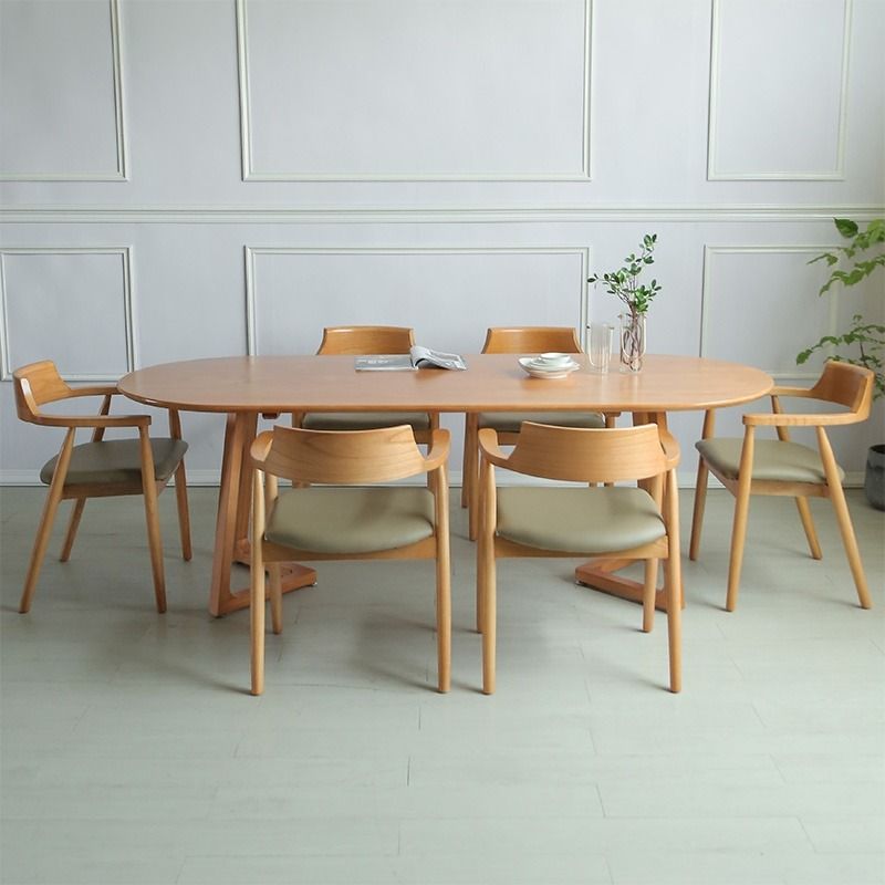 MALDON Scandinavian Solid Wood Dining Table, Furniture & Home Living