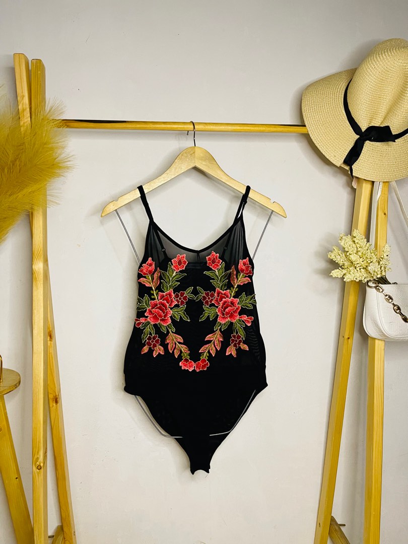 Mesh bodysuit bikini black 2way on Carousell