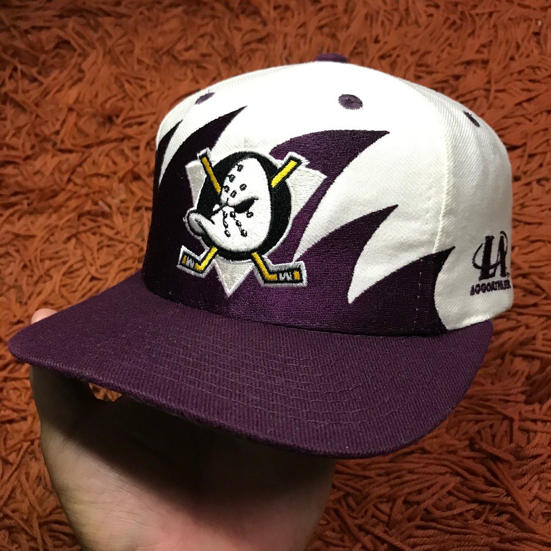 Anaheim The Mighty Ducks Snapback Hat Shark Tooth Logo Athletic Vtg 90s  Rare