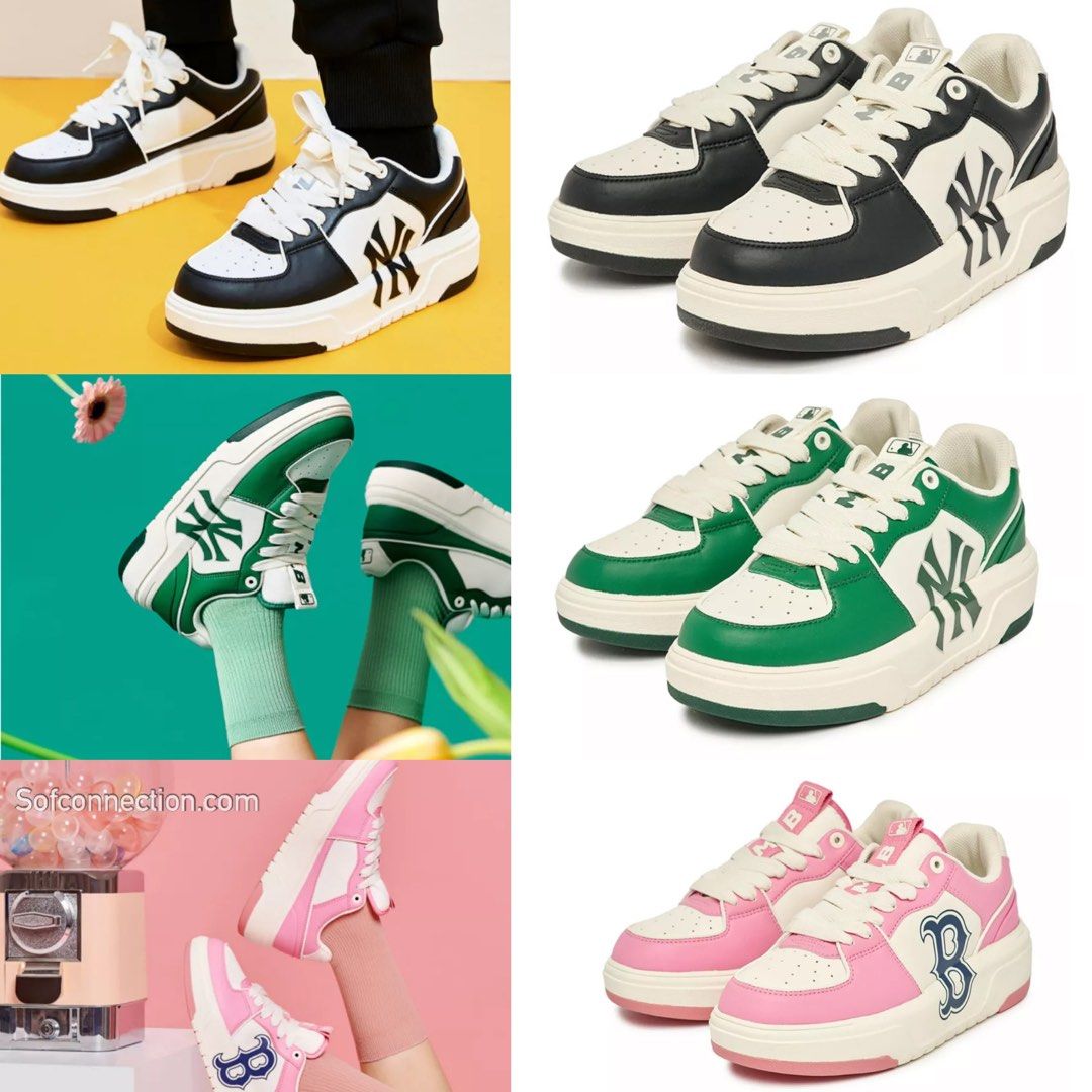 MLB chunky green shoes, Men's Fashion, Footwear, Sneakers on Carousell