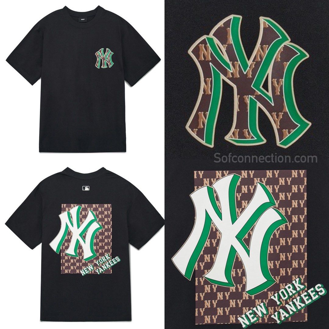 MLB Korea Unisex Monotive Oversized Short Sleeve Tee Shirt NY Yankees Black