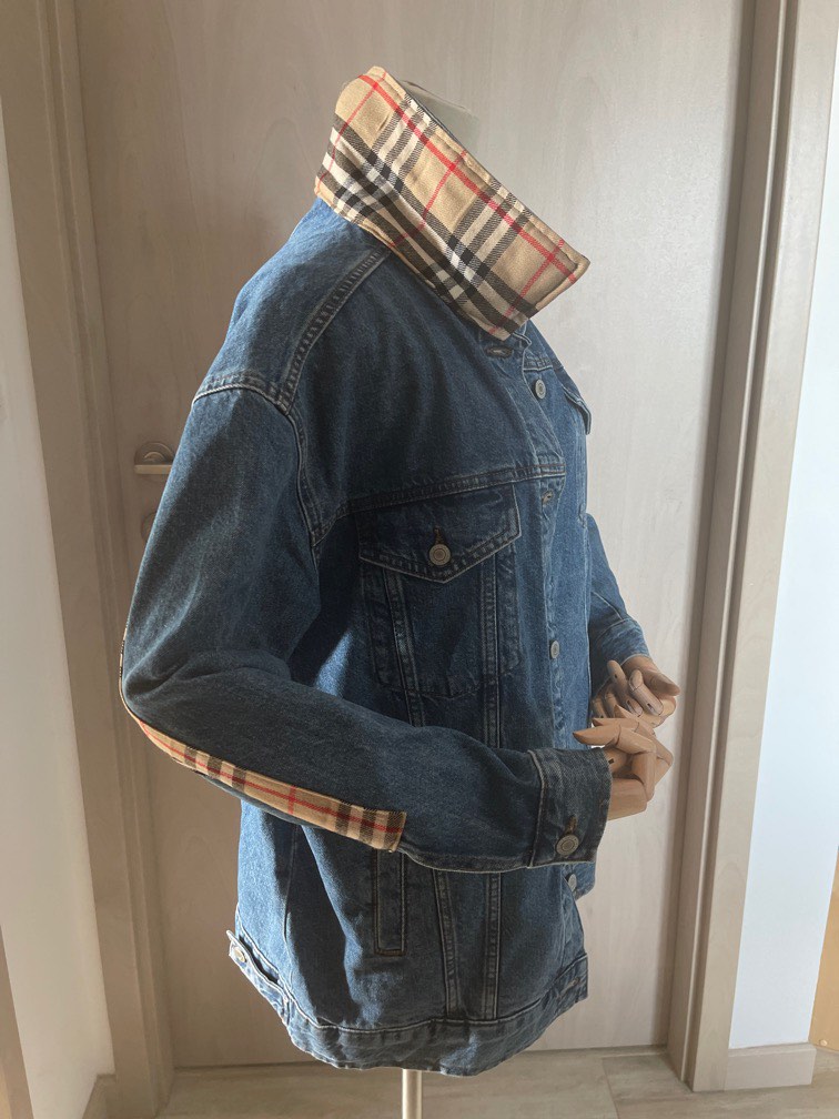 Vintage Light Brown Plaid ROCOCO Denim Jacket - M