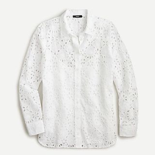 NEW J CREW Embroidered Eyelet Blouse Shirt