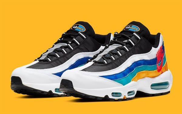 Air max 95 clearance blue yellow red