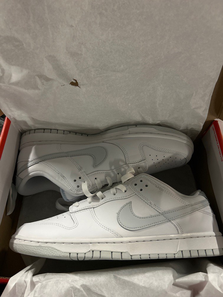 Nike Dunk low White Pure Platinum Us 10.5 白灰, 男裝, 鞋, 波鞋