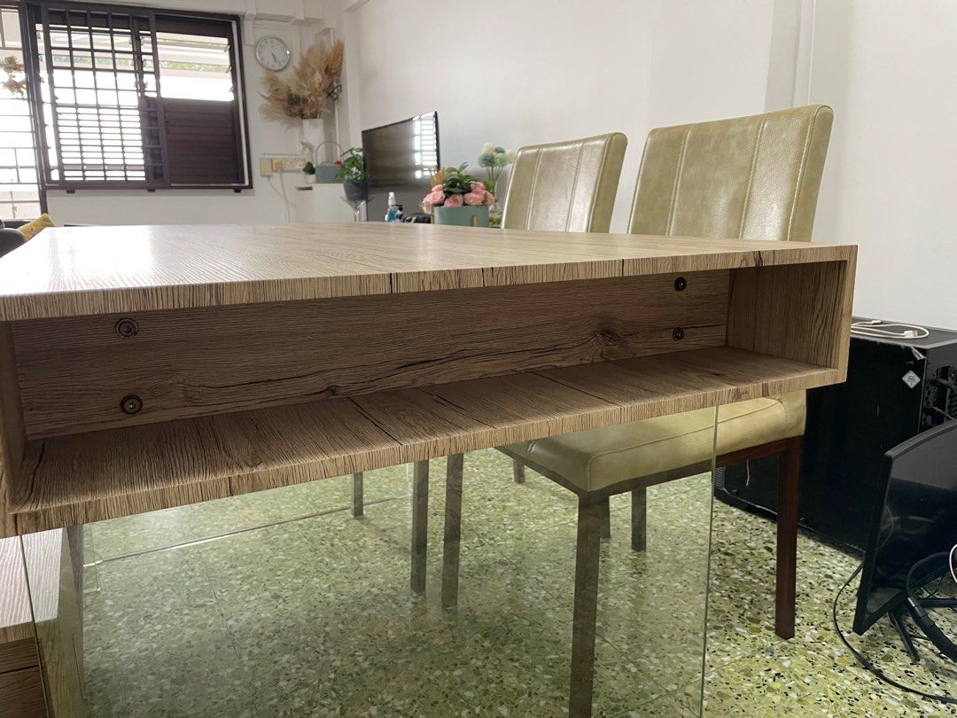 Nordic dining table and bench set, Furniture & Home Living, Furniture