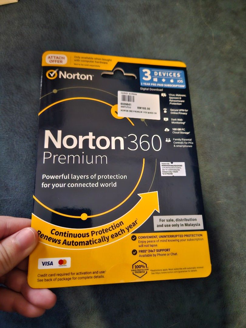 Norton premium 360 antivirus, Computers & Tech, Parts ...