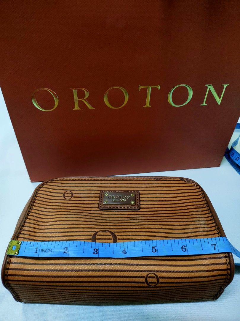 OROTON Pouch. Small Bag. Leather Canvas. NEW WITH TAG. Original