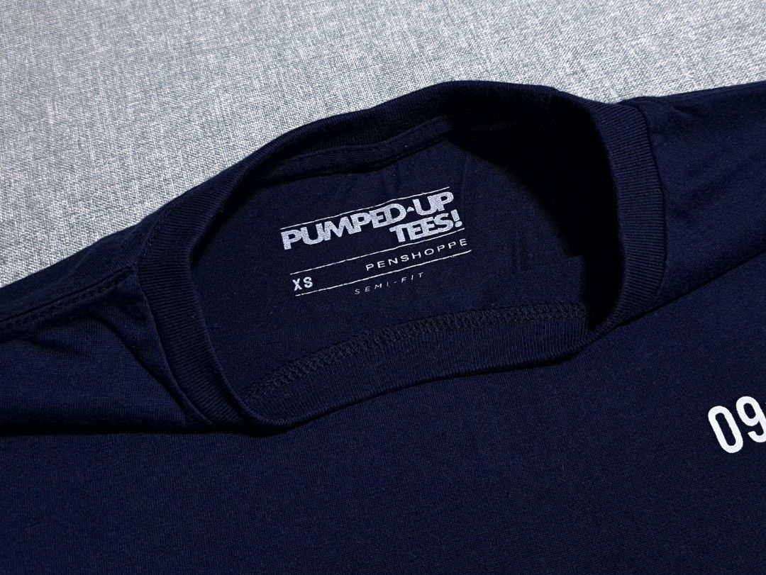 Penshoppe Pumped-up tees XS (Category: Babies & Kids Fashion) located in Cavite. Submitted by PieM. (Listing ID 1223438692, Image 2). Description: Penshoppe Pumped-up tees XS Brand: Penshoppe Pumped-up Color: Navy blue Size: XS Width: 16 inches Lenght: 22 inches ● Please manage your expectations ● Buy at your own risk. ● No return, no exchange. ● Color may vary due to camera settings and lighting. ● Mode of payment Gcash ● Shipping fee - shoulder