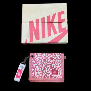 Pink Nike bi fold wallet card holder coin purse