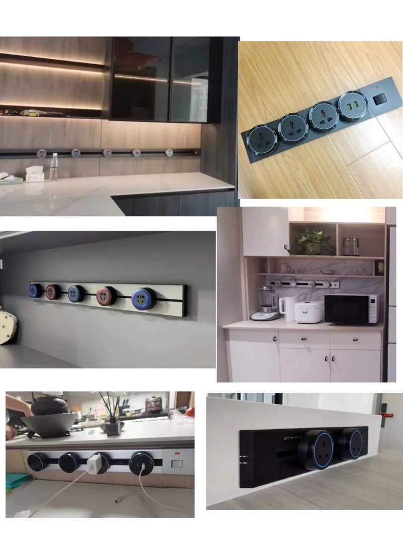 Power track wall sockets plug adapter rail multi socket led living room ...