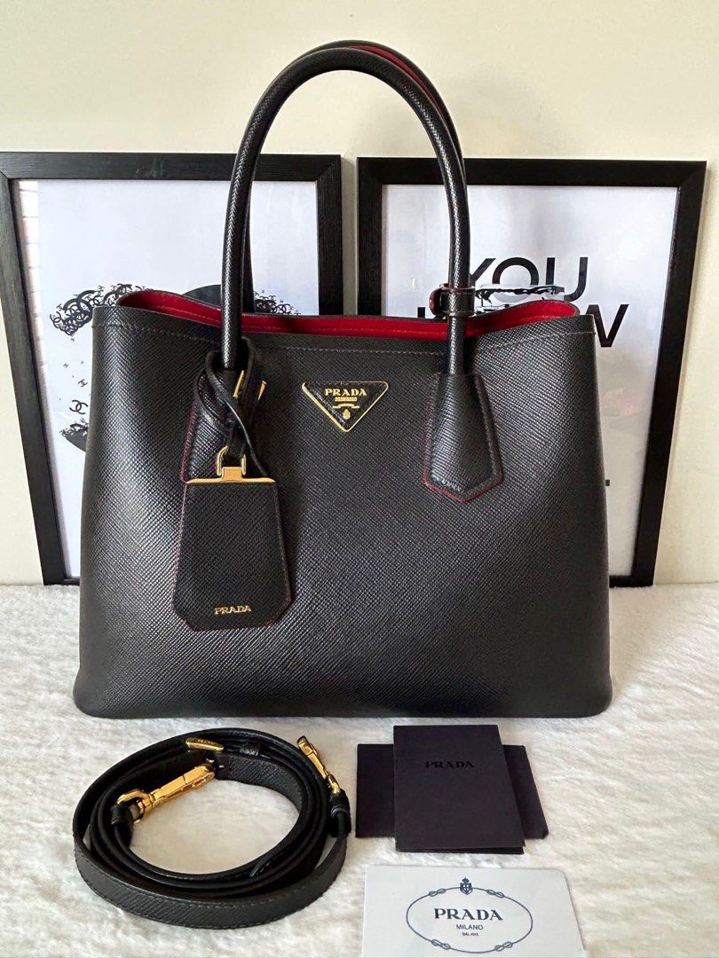 Prada Double Bag Saffiano Luxury Bags  Wallets on Carousell