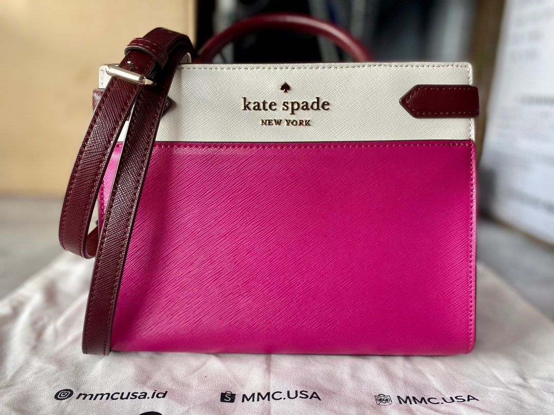 Kate Spade Staci Colorblock Small Satchel Bag in Pink Multi