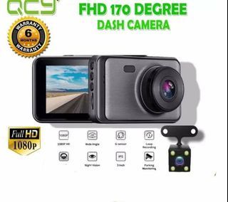QCY 3 Inch Dash Cam Wi-Fi Recorder 170 Degree Wide Angle Car Camera Full HD 1080P LCD Screen