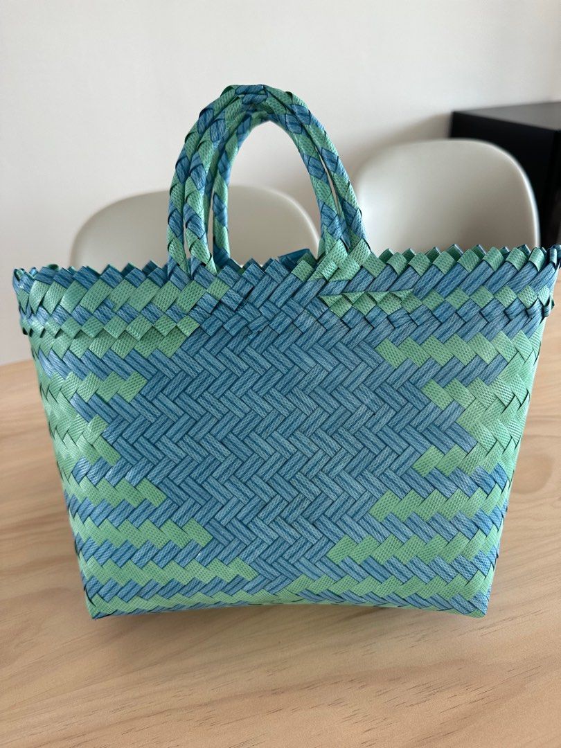 Rattan Basket Beach Tote Bag