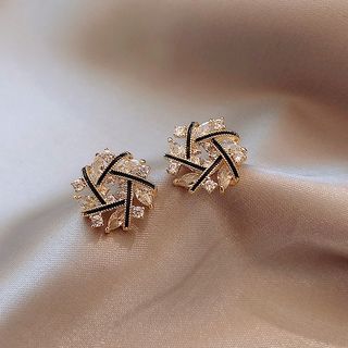 S925 Blinging Cross Earrings (No. B10)