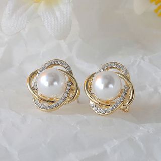 S925 Blinging Pearl Earrings (No. B14)