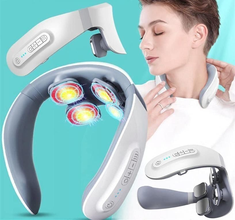 Neck Massage Intelligent Charging Heating Hot Pressing Magnetic Pulse  Fashion Multi User Usage Portable Pulse Neck Massager