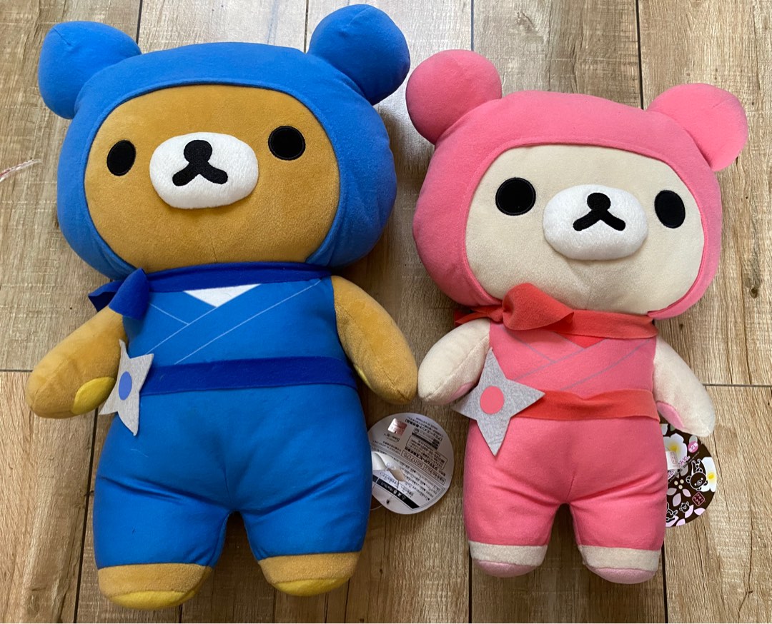 San X Rilakkuma and Korilakkuma Ninja couple plushies, Hobbies & Toys