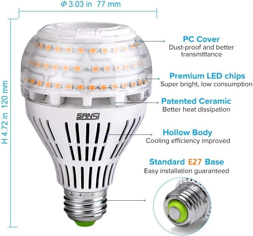 Sansi 27w a21 dimmable deals led light bulb
