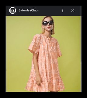 Sarurday club Cutwork Embroidery Ruffled Hem Dress