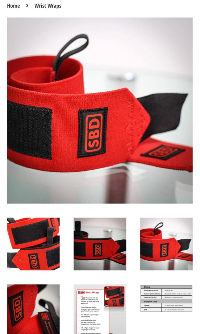 SBD WRIST WRAPS STIFF M 60CM, Sports Equipment, Exercise & Fitness