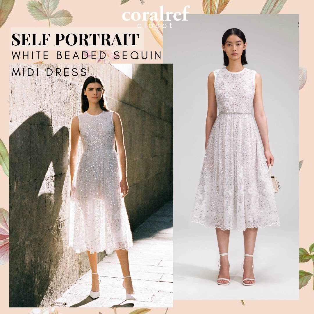White beaded top sequin dress