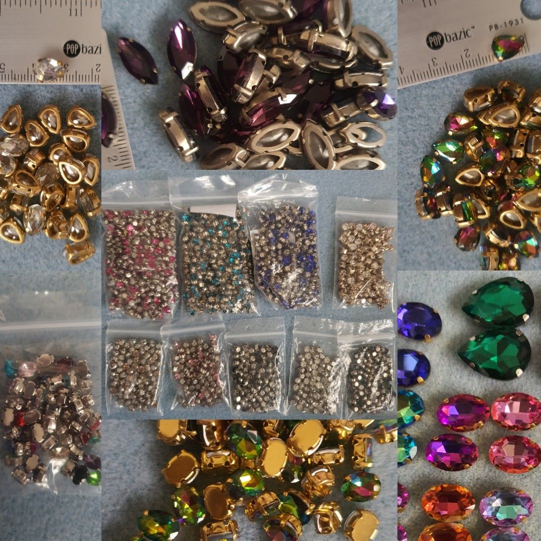 Sew on rhinestones, stones, embroidery crystals, sew on crystals