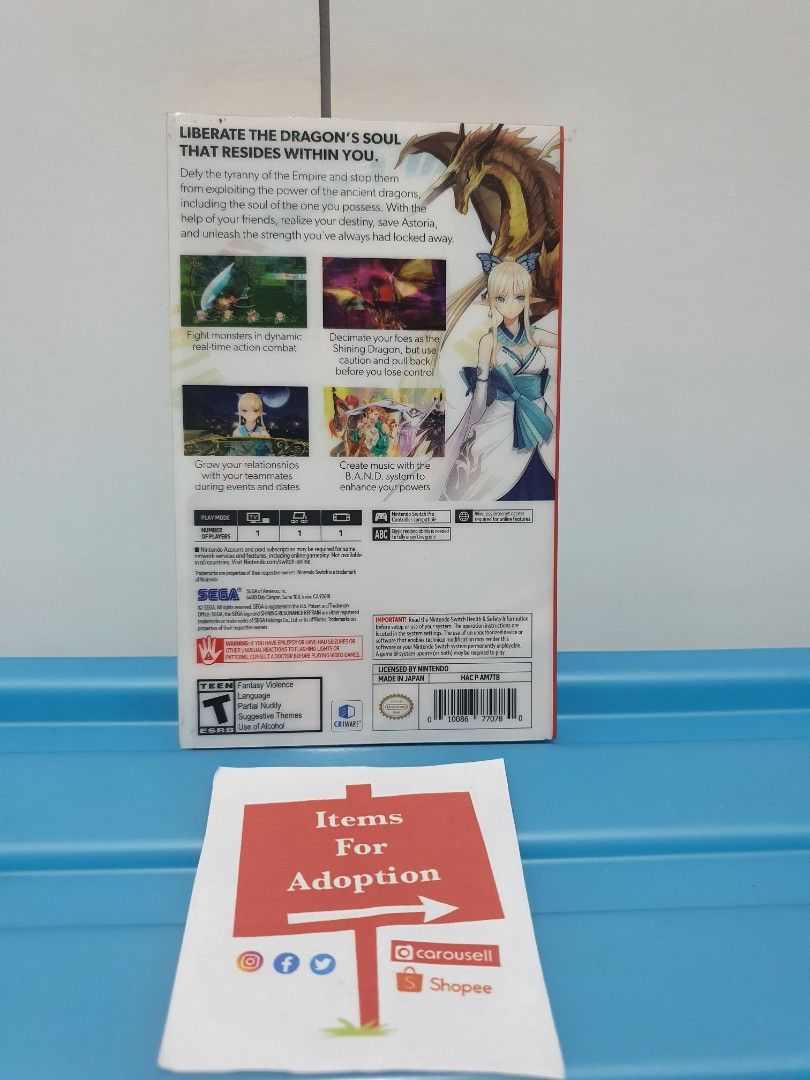 Shining Resonance Refrain Steelcase Only (Nintendo Switch) (Category: Nintendo) located in Quezon City. Submitted by itemsforadoption (Listing ID 1223528985, Image 2). Description: Rfs: Its 2023! Happy New Year! Hoping you have a good year ahead of you! If you have questions feel free to send a message. Though I'll most likely be able to reply from 10am to 8pm. Please be patient and understanding. Decluttering games and items that I've picked up 