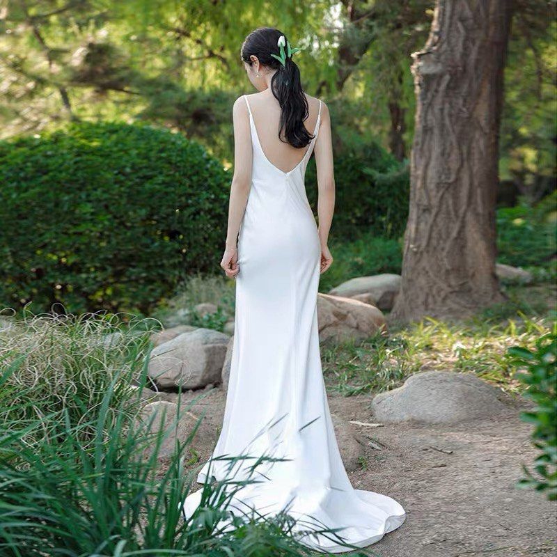 White simple gown store