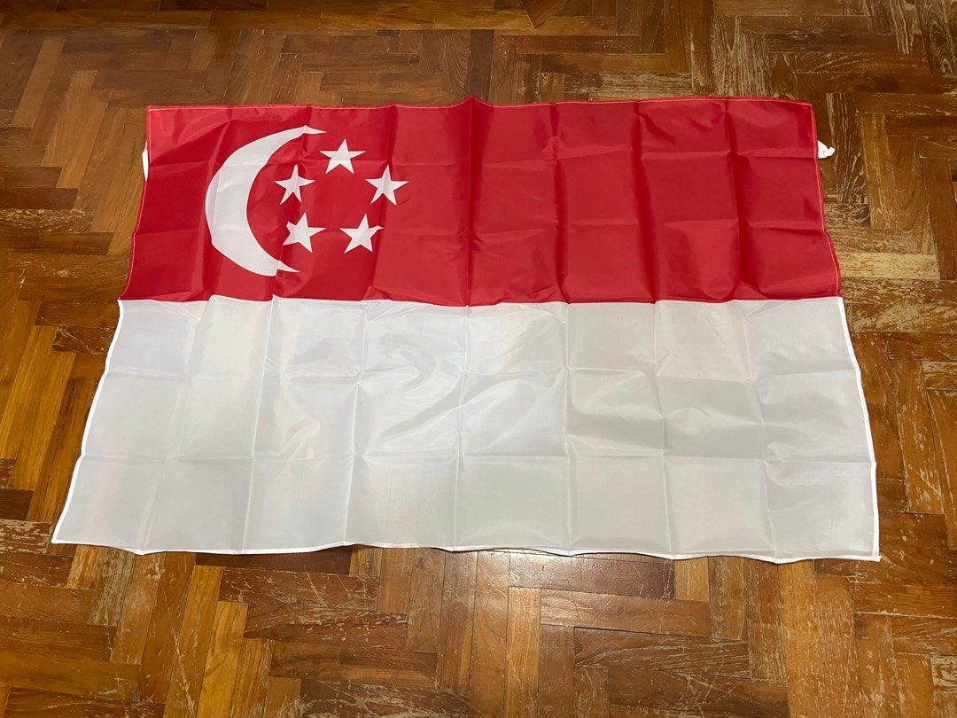 Singapore National Flag Large, Hobbies & Toys, Stationery & Craft