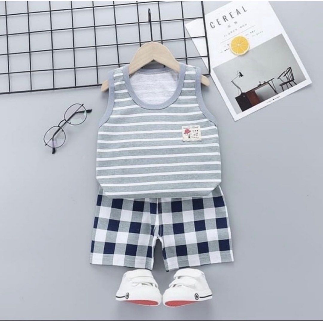 Sleeveless & Shorts 6M, 3Y (Category: Babies & Kids Fashion) located in Pasig City. Submitted by jnet318 (Listing ID 1223438703, Image 1). Description: 👶Cotton Fabric, Soft, Comfortable, Skin friendly and breathable 👶 Double Layered and fixed double line stitches 👶Ziplock packaging Available Size Sleeveless ✅ 55 6-12 mo ✅ 70 3-4 yo.