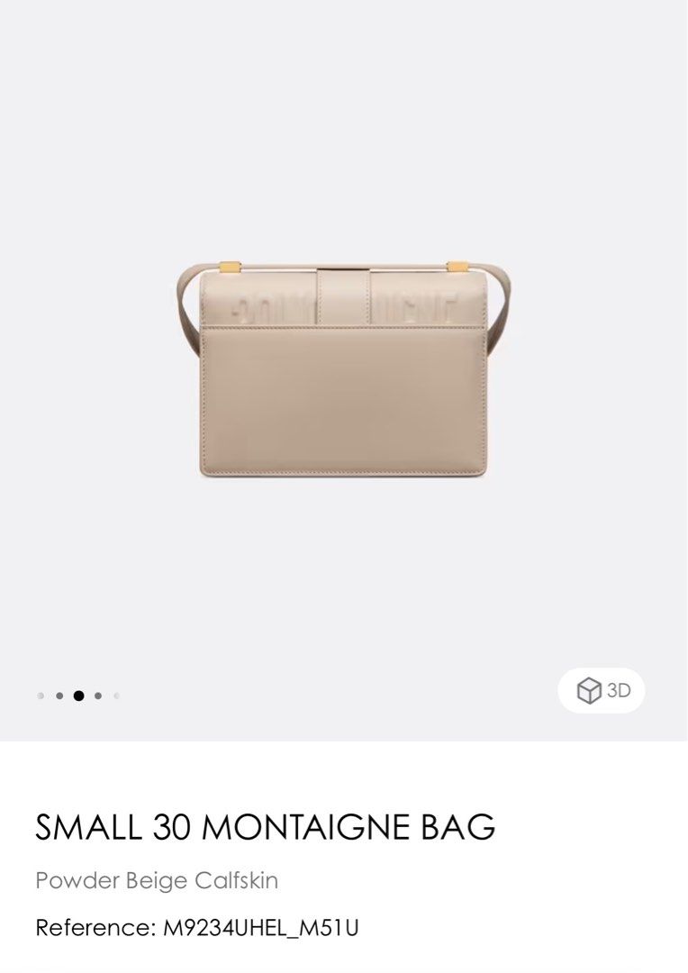 Small 30 Montaigne Avenue Bag Powder Beige Box Calfskin