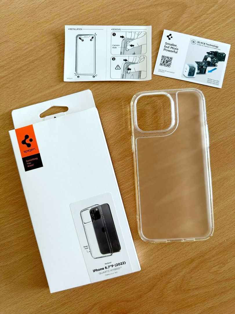 Spigen Quartz Hybrid For iPhone 14 Pro Max (Category: Cases & Sleeves) located in Las Pinas. Submitted by seektoshop (Listing ID 1223478471, Image 3). Description: Brand: SPIGEN Model: iPhone 14 Pro Max Compatibility: APPLE Type (case/cover): Back Cover Condition: Slightly Used Description: ▪︎ Hybrid technology that is made of a TPU bumper with a durable Temperes Glass back ▪︎ Crystal clear transparency flaunts original phone design ▪︎ Raised bez