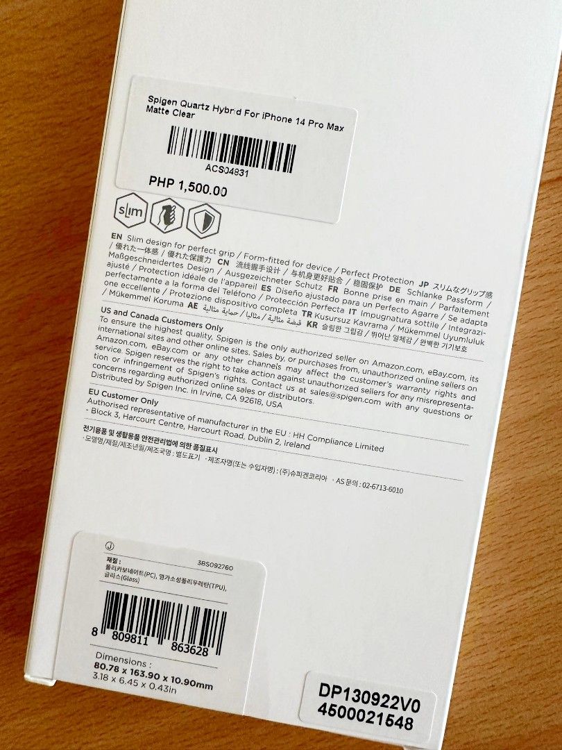 Spigen Quartz Hybrid For iPhone 14 Pro Max (Category: Cases & Sleeves) located in Las Pinas. Submitted by seektoshop (Listing ID 1223478471, Image 2). Description: Brand: SPIGEN Model: iPhone 14 Pro Max Compatibility: APPLE Type (case/cover): Back Cover Condition: Slightly Used Description: ▪︎ Hybrid technology that is made of a TPU bumper with a durable Temperes Glass back ▪︎ Crystal clear transparency flaunts original phone design ▪︎ Raised bez
