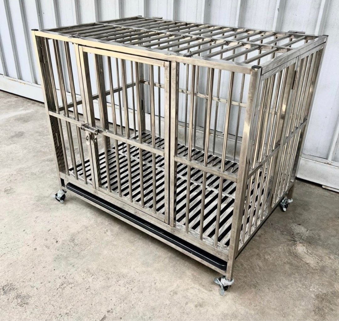Stainless steel deals dog cage