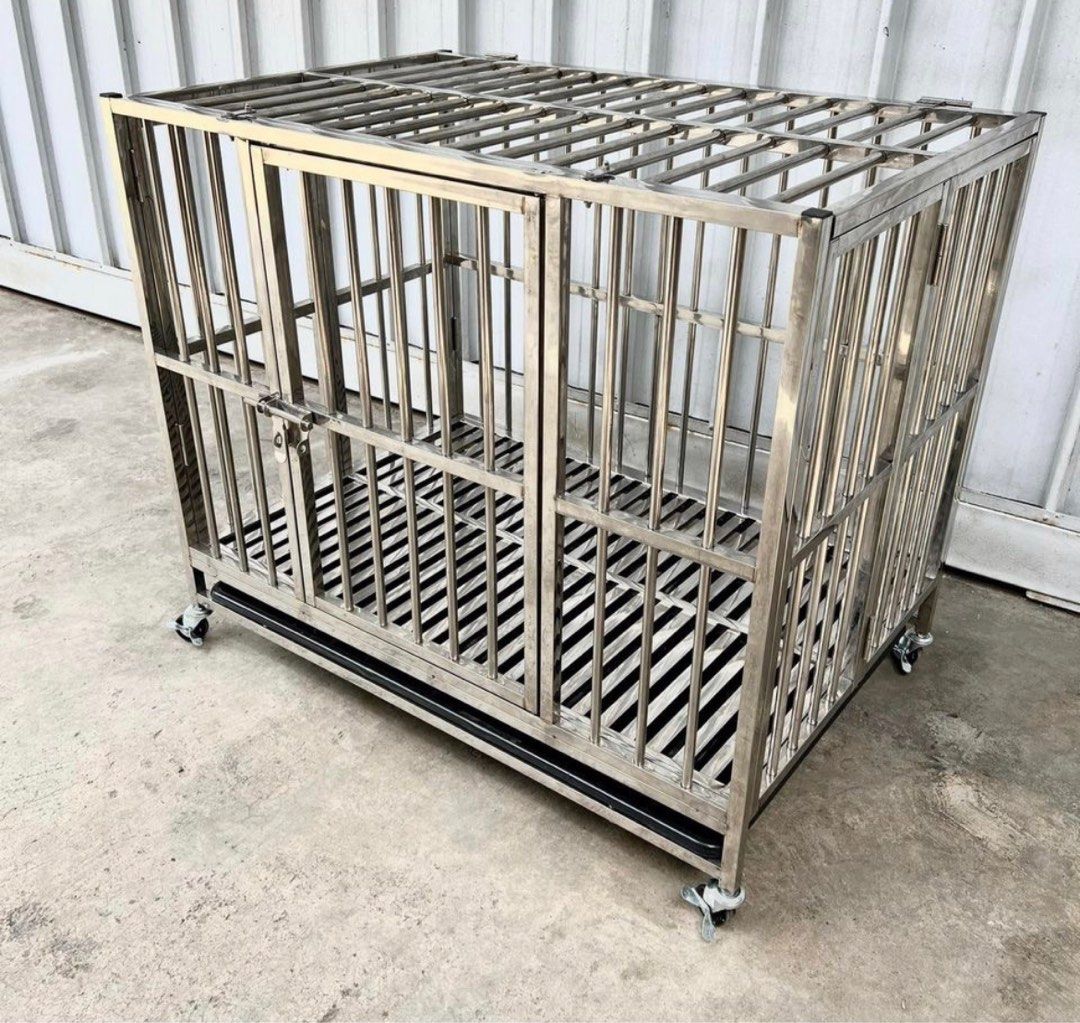 Stainless Steel Dog Cage Pet Supplies Homes Other Pet
