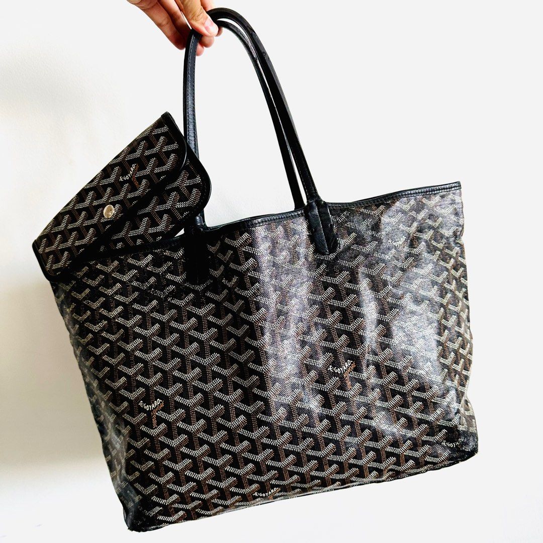 Goyard Black Saint Louis PM Monogram Shopper Shoulder Tote Bag – Valuxre