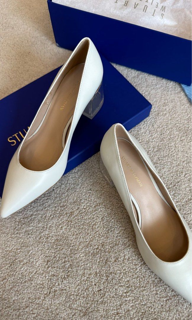 White 2024 suede pumps