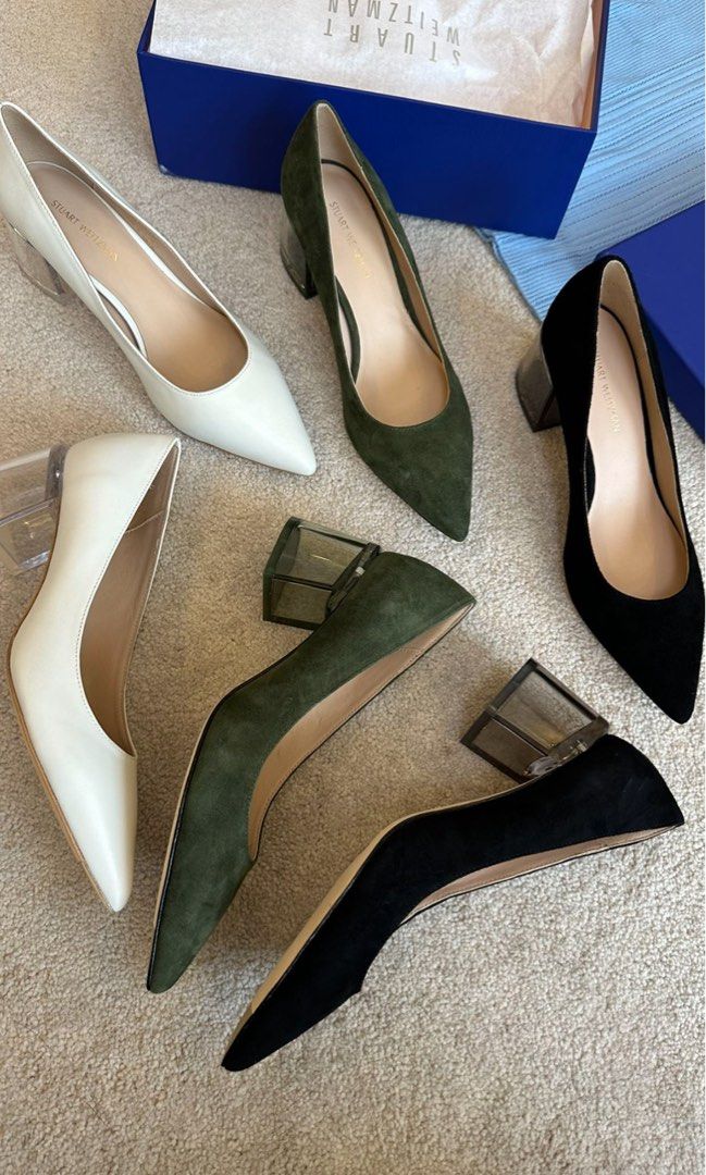 White stuart weitzman heels clearance