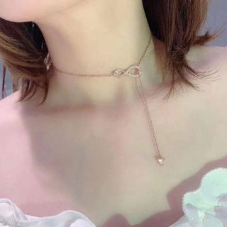 Swarovski eternal love infinite Necklace female smile love clavicle chain Tanabata gift 552075 Ready Stock ✅