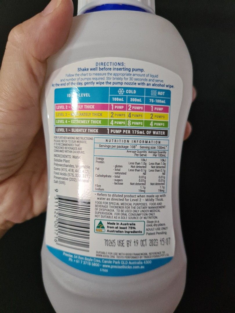 Thickening Concentrate Precise Thick n Instant dysphagia 500ml half